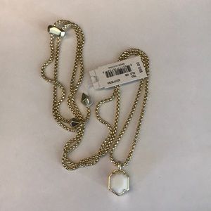NWT Kendra Scott gold white teo necklace